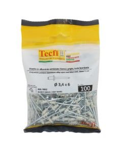 Perçina alumini RAL 9002 alumin/çeliku, Ø 3,4x6mm , Bag 100