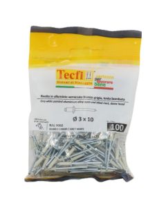Perçina alumini RAL 9002 alumin/çeliku, Ø 3x10mm , Bag 100