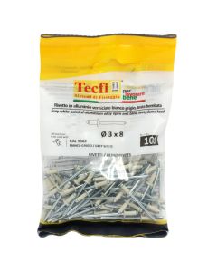 Perçina alumini RAL 9002 alumin/çeliku, Ø 3x8mm , Bag 100