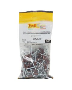 Perçina Alumini/çeliku  RAL 3009, Ø 4,8x10mm , Bag 100
