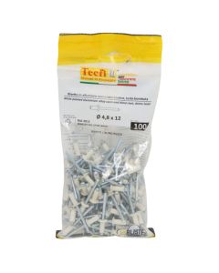 Perçina Alumini/çeliku  RAL 9010, Ø 4,8x12mm , Bag 100