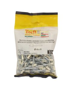 Perçina Alumini/çeliku  RAL 9010, Ø 4x8mm , Bag 100