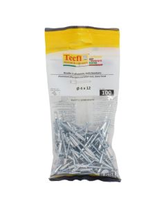 Perçina Alumini/çeliku, Ø 4x12mm , Bag 100
