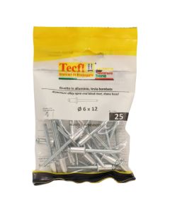 Perçina Alumini/çeliku, Ø 6x12mm , Bag 25