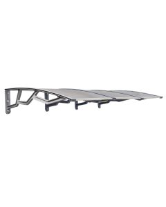 Canopy for entrance doors polycarbonate, trasparent, anti-UV, dark grey arms, L180 x W120 cm