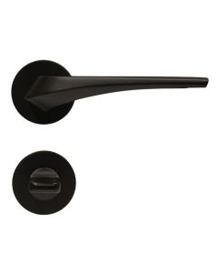 Door handle with circular rosettes, for toilet
