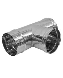 Bashkues T, inoks 304, Ø130 mm, e sheshtë