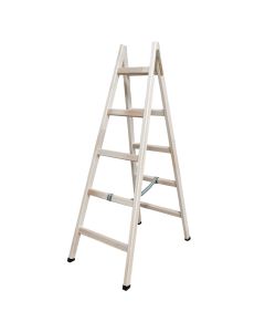 Wood folding ladder with 5 steps, 175 cm