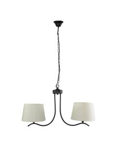 Ndricues i varur E27  2X60W, metal+tekstil, ngjyrë të bardhë+zezë, përmasat: 79x25x37cm