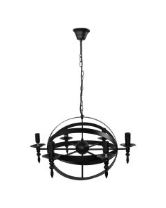Ndricues i varur E14  6x40W, metal, ngj. zezë