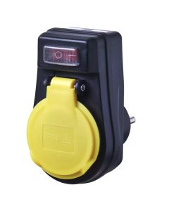 Adaptor Emos, 250 V¼/16 A max, 1× 2P + PE, IP44