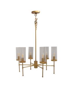 Ndriçues i varur E14-6x40 W, skelet hekuri, satin gold, xhami i bardhë, D23-1/2, H15-1/4, 230V