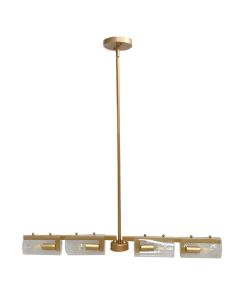 Ndriçues i varur E14-4x40 W, skelet hekuri, deep gold, xham i bardhë, L34.6 x W35  x H39,  230V