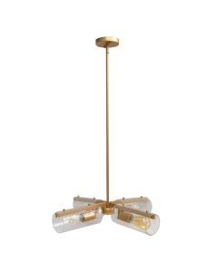 Ndriçues i varur E14-4x40 W, skelet hekuri, deep gold, xham i bardhë, D27.5 x H43, 230V