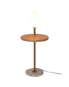 Ndriçues dyshemeje + tavoline, E27, Wi-fi charger, 28x40x85 cm, hekur/mermer/xham, gold
