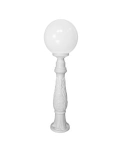 Ndricues I jashtem shtylle, Fumagalli, i bardhe, glob tranparent, 1 x E27, H100 cm, D30 cm