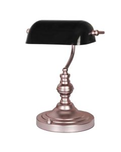 Banker Table Lamp Rose-Black,E27, 1X60 W, metal, H37 cm, W26 cm.