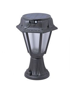 Solar floor led light, Minilot/Rosetta, D15 cm, H35.5 cm, PIR sensor, CCT, resina, black