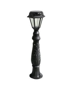 Ndriçues tokësor me panel diellor, Iafet/Rosetta, D15 cm, H93.5 cm me sensor lëvizje dhe ndriçim të ndryshueshëm 2700/4000K, rezinë, i zi