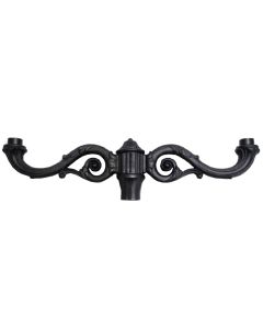 Bracket Post Top, Adam, L105 cm, mm resine, black, 2 Lantern