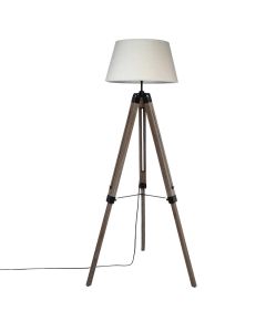 Ndricues dyshemeje, E27, H145 cm x D33 cm, dru/poliester, krem/kaf