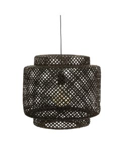 Hanging light, E27, D40 cm, natural material, black.