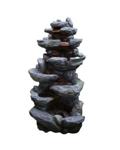 Polyresin fountain W/six LED with water pump 10m cable. Product size:82x63x159cm