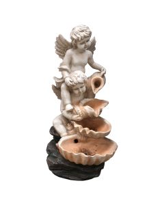 Polyresin fountain "Angel",  W/three LED with water pump with 10m cable. Product size:31x32x59cm