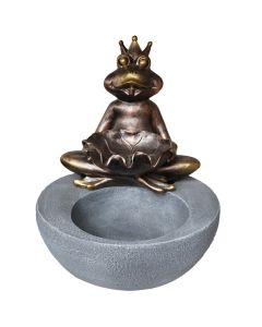 Polyresin fountain "Frog", W/two LED with water pump 10m cable. Product size:36x36x44cm