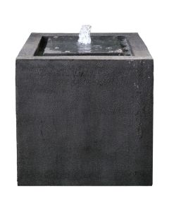 Polyresin fountain "Cube" W/ONE LED with water pump 10m cable. Product size:40x40x40cm