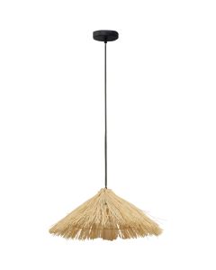 pendant light, metal/straw, E27, D50cm