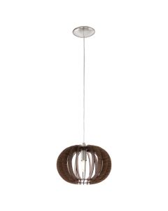 Ndricues I varur, E27, D.30cm, metal/dru, kafe