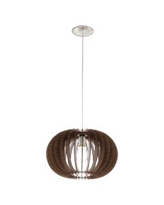 Ndricues I varur, E27, D.40cm, metal/dru, kafe