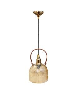 Pendant lamp, E27, D.19cm, H.22.5cm, glass material, transparent