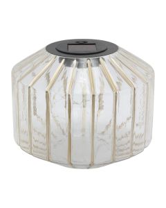 Solar panel table lamp, D.18cm, H.15cm, transparent