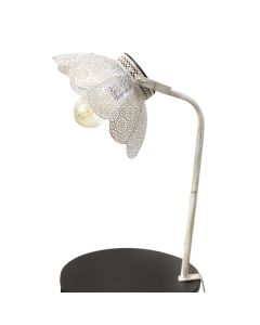 Table lamp, side handle, D.21, H.47cm, white, 3xAA