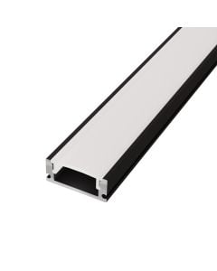 LED strip channel, 2000x17x7mm, aluminum, black
