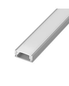 LED strip channel, 2000x17x7mm, aluminum, white