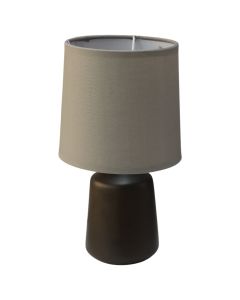 Table lamp, E27, ceramic, brown, D.15cm, H.27cm