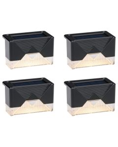 Solar panel light, for stairs, 8x5x4.5cm, black plastic, AAA, 1.2V, 600mAh