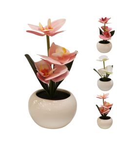 Table lamp, Orchid, 9x25cm, battery operated