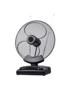 Antene TV UVR-AV022 ,Lte DAB/DVB-T/T2,  47 dBi, 160–230 MHz, 470–790 MHz, DC
6 V/50 mA, 1.5 m kabell, 230 × 240 × 128 mm, ngjyre te zeze, IP20