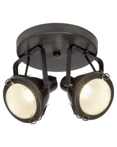 Ndricues Muri Bentli Brilliant,  2xGU10, 7 W, 25.5x19.5x19.8 cm, ngjyrë të zezë, metal/xham, IP20