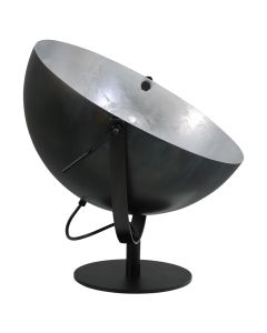Ndriçues tavoline Larino E27, 1x75 W, Ø40xH65 cm, metal, ngjyrë të zezë / argjendi, i larë në argjend 24 karat