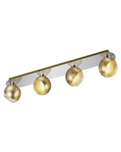 Ndricues muri Spot 'Ontario' 4xG9, 3.5 W LED, 4x320 lm, 68x10x14 cm, metal/xham,  ngjyrë kromi/ari, IP20