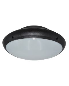 Ndriçues pllafon elips, 15W, 230V, 32.5x23.5x9.8 cm, IP65, ngjyrë të zezë