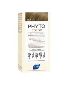 Bojë flokësh permanente, Phyto Color 8.3 Light Golden Blonde
