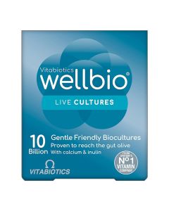 Suplement ushqimor, me kultura të gjalla, i cili shton florën e sistemit tretës, WellBio 10 Billion