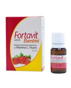 Suplement ushqimor multivitaminë me pika, për fëmijë, Fortavit, me vitaminë C dhe fluor