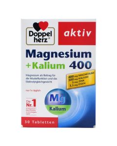 Suplement ushqimor me përmbajtje magnezi dhe kaliumi, Doppel Herz, i cili ndihmon në metabolizmin e energjisë.